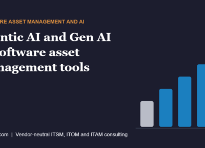 Desqcon cover graphic for the article on agentic AI and Gen AI in software asset management tools
